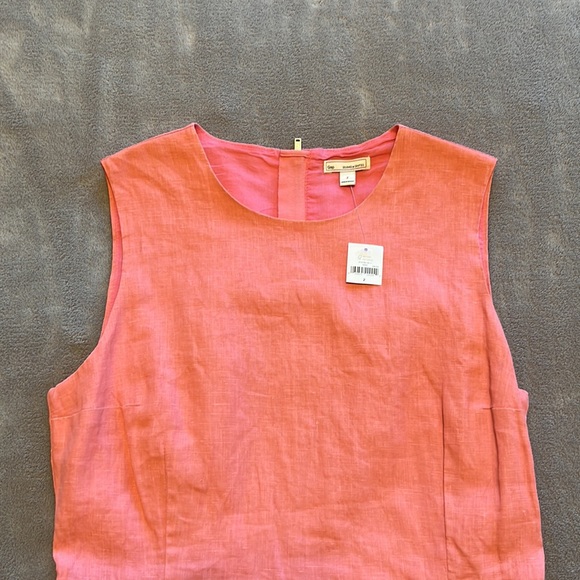 NWT GAP Coral Linen Fit & Flare Sleeveless Dress - Picture 13 of 16